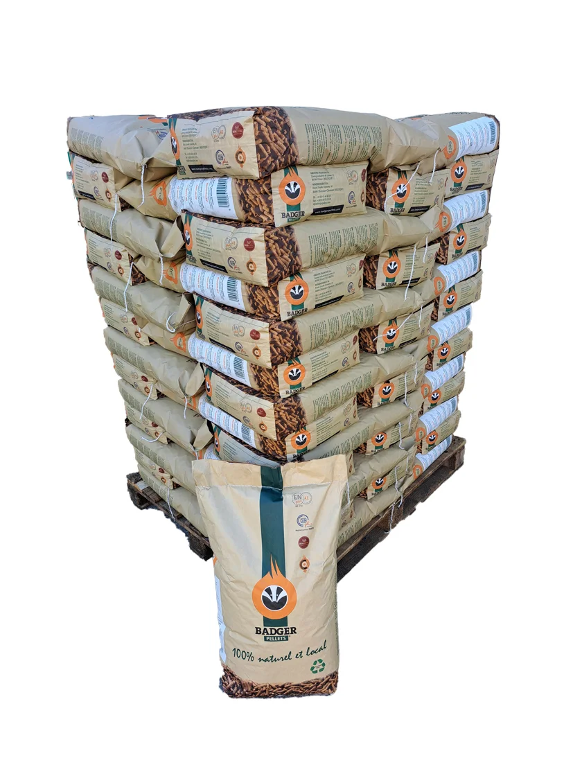 pellet badger Granulés de bois BADGER – Palette de 65 sacs de 15 kg – Image 1